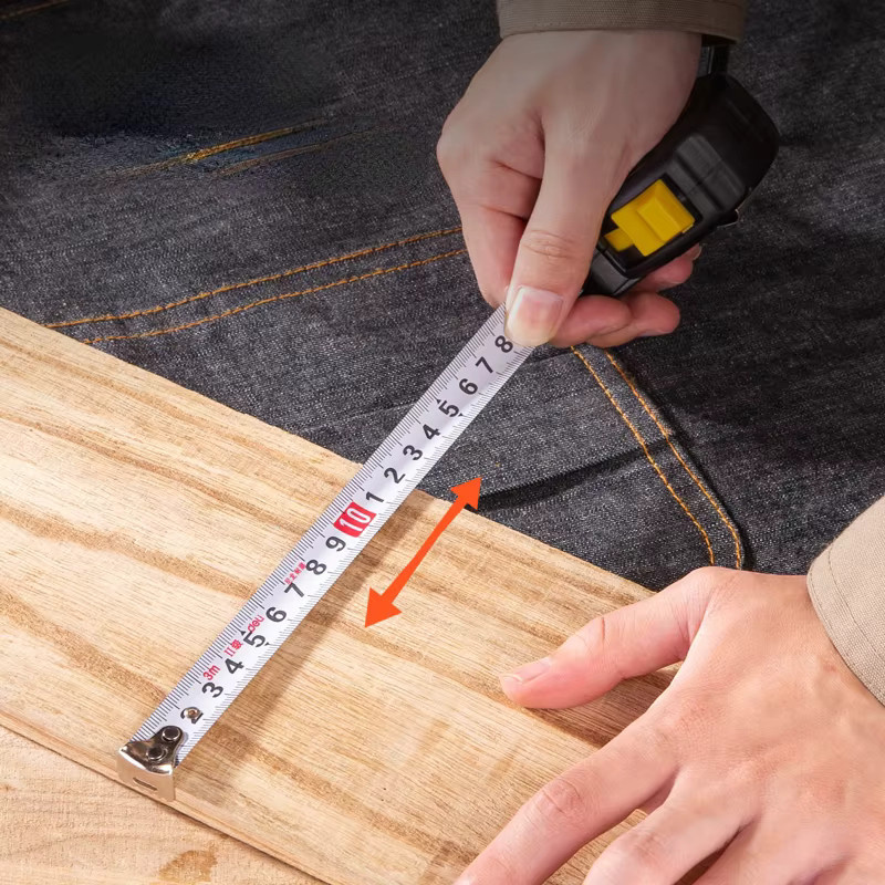 Deli Tragbares Maßband 3 m mit automatischer Verriegelung und Stahlband für die Holzbearbeitung - Bild 4