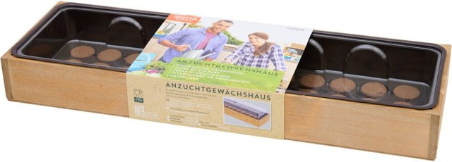 SIENA GARDEN Anzuchtkiste aus Holz inklusive Quelltabs in Braun - Bild 1
