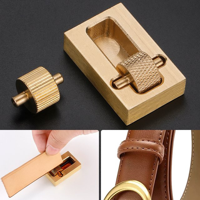 QJH Kupfer-Lederrand-Ölbox mit Mini-Applikator für die effiziente Lederkantenbehandlung im DIY-Lederhandwerk - Bild 1