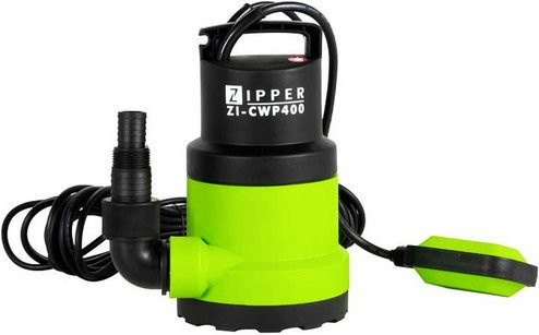 Zipper Flachsaugende Tauchpumpe ZI-CWP400 in Grün mit 7,3 m³/h und 7,5 m Förderhöhe - Bild 4