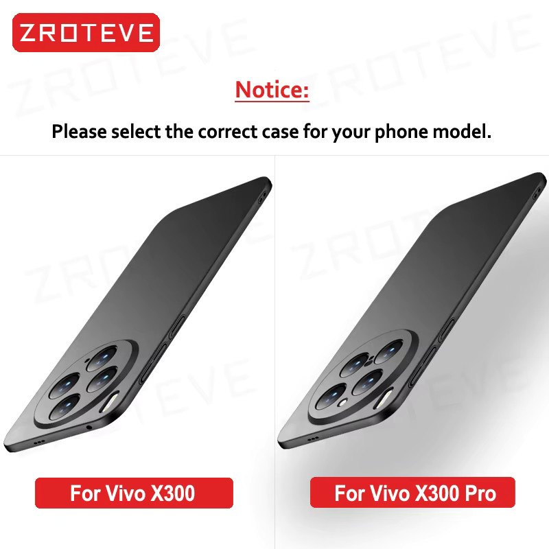 ZROTEVE Slim Matte Hard PC Handyhülle für Vivo X300 Pro, X300 Ultra, X200 Pro Mini, stoßfestes Cover in Schwarz oder Grau - Bild 2