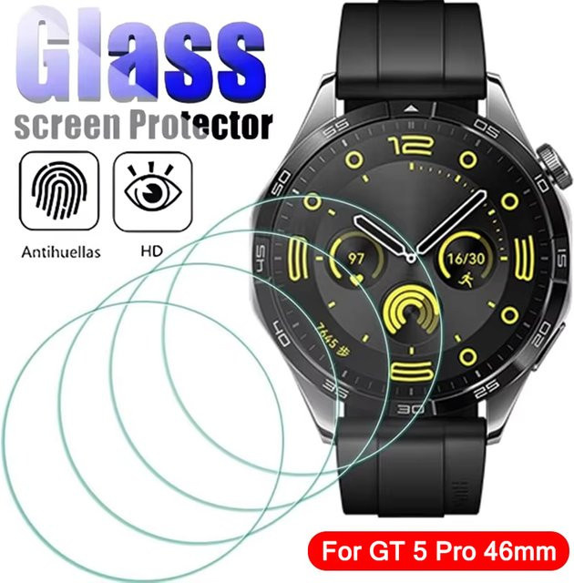 Viesrita Displayschutzfolie aus gehärtetem Glas für Huawei Watch GT 5 und GT 5 Pro, transparent, passend für 41mm, 42mm und 46mm - Bild 1
