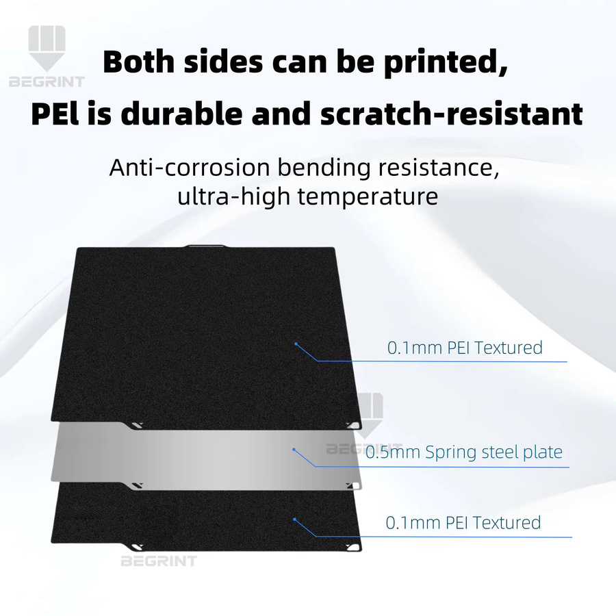 ELEGOO Centauri Carbon doppelseitiges PEI Federstahlblech Heat Bed Bauplatte in Schwarz, B: 260 mm, T: 271 mm - Bild 2