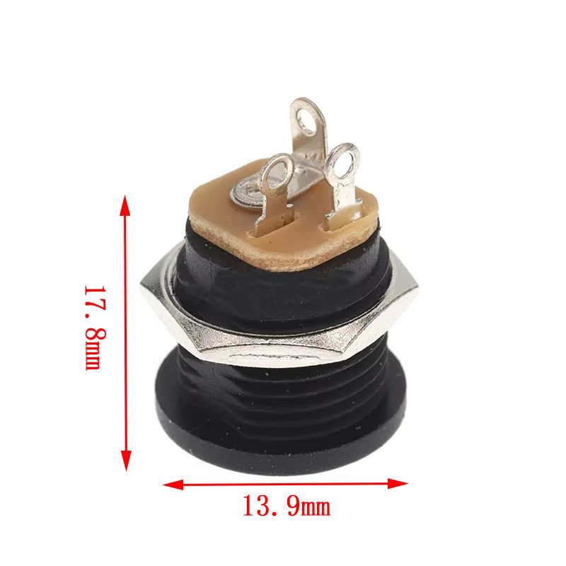 10 Stück Si Tai&SH DC-022 DC-Steckdose für Panelmontage, 5,5 x 2,1 mm, Schwarz - Bild 2