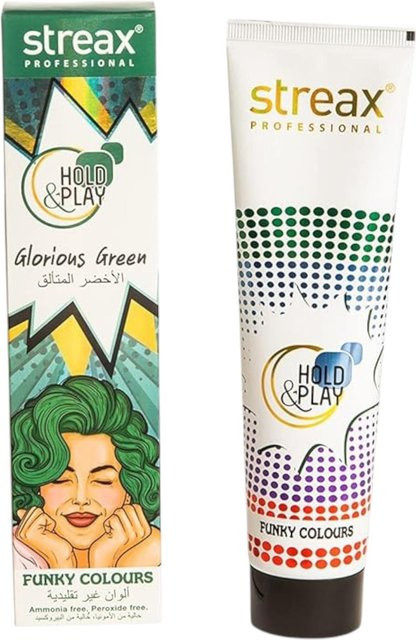 Streax Professional Hold & Play Glorious Green Semi-permanente Haarfarbe, 100g - Bild 1