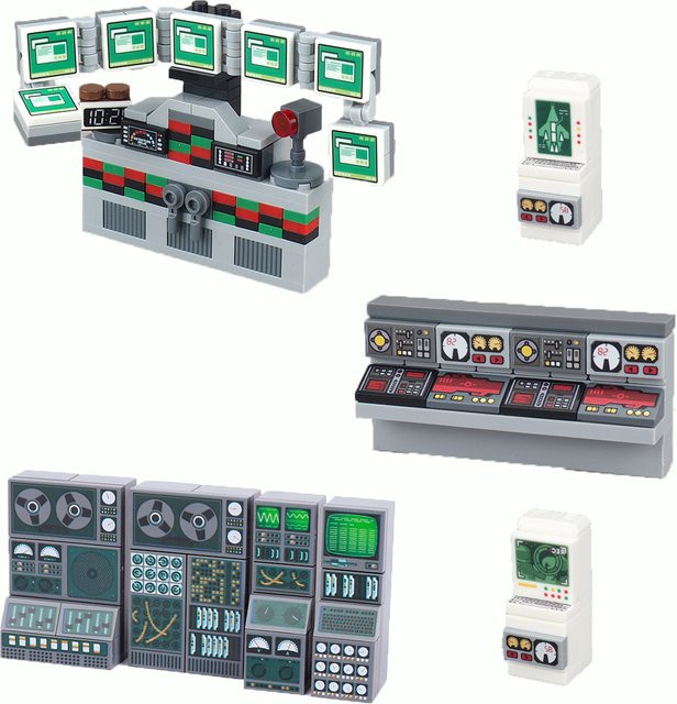 City Tech Bausteine Computersteuerungszentrum mit Audioradar und Tastaturmodell aus Kunststoff - Bild 1