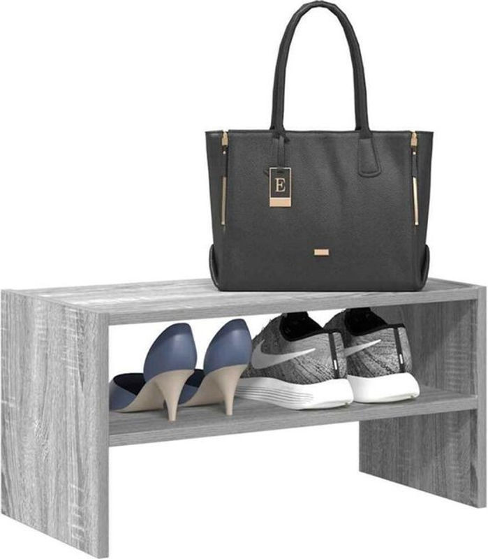 Stapelbares Schuhregal von vidaxl in Grau aus Holzwerkstoff, B/T/H: 60 x 30 x 30,5 cm - Bild 1