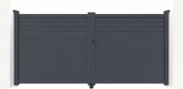 Casanoov Elektrisches Flügeltor Carpatia aus Aluminium in Anthrazit und Grau mit Drehtorantrieb Ranger B150, B/H: 305 x 161 cm - Bild 1