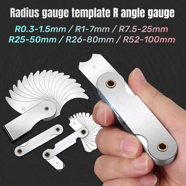 Probon Radiusmessgerät in Silber zur präzisen Bogenradius-Messung von R0.3 bis R100 mm - Bild 1