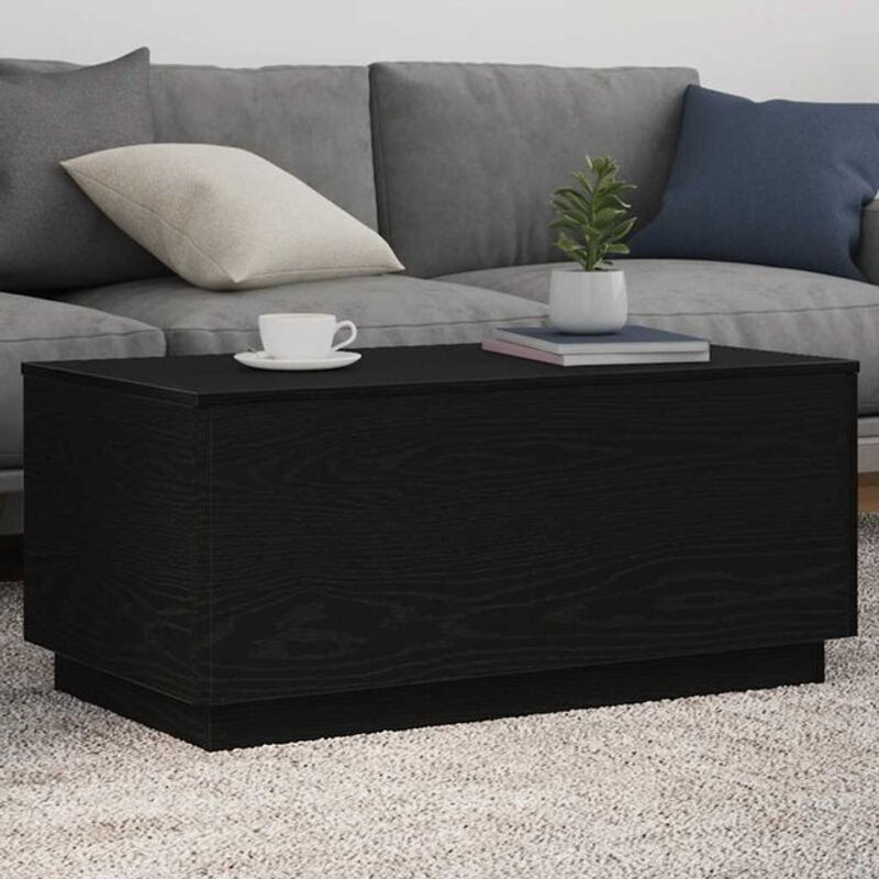 Vidaxl Couchtisch modern in Schwarz und Eichen-Optik mit LED-Leuchten, B/T/H: 90 x 50 x 40 cm - Bild 1