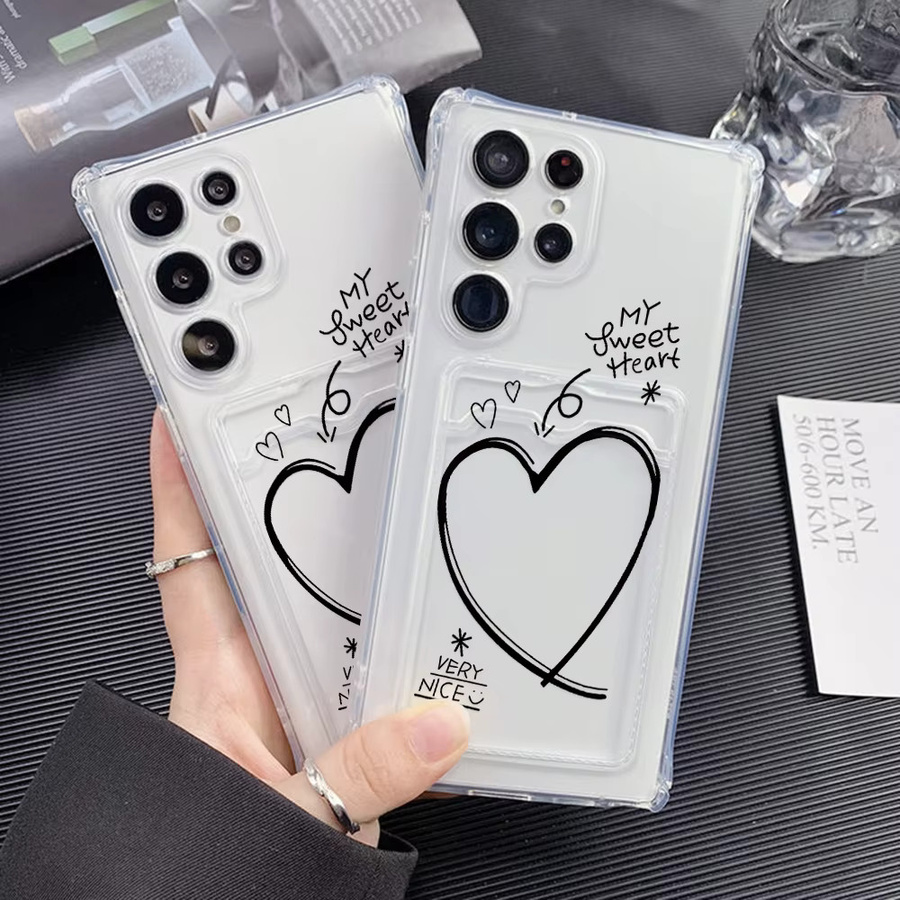 Samsung Handyhülle Soft Cover mit Kartenhalter Liebe Herz Design in Transparent für Samsung Galaxy A56 5G A17 A16 A15 A55 A54 A36 A35 A53 A52 A26 A22 A14 A13 A07 A06 A05s - Bild 4