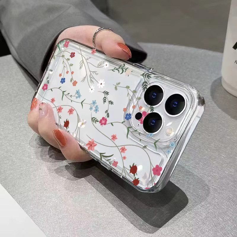 Transparente Silikon-Schutzhülle mit Blumenmuster für Xiaomi Redmi Note 15 14 13 12 Pro Plus 5G 12S 11 10S 13C Stoßfeste Weiche Handyhülle - Bild 4