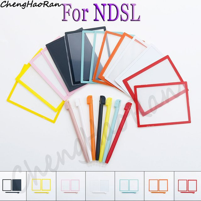 ChengHaoRan Ersatzteil-Set für Nintendo DS Lite und NDSL: Obere LCD-Bildschirmabdeckung, unterer Rahmen, Kunststoff-Linsenfeld und Touch-Stift in Blau oder Mehrfarbig - Bild 1