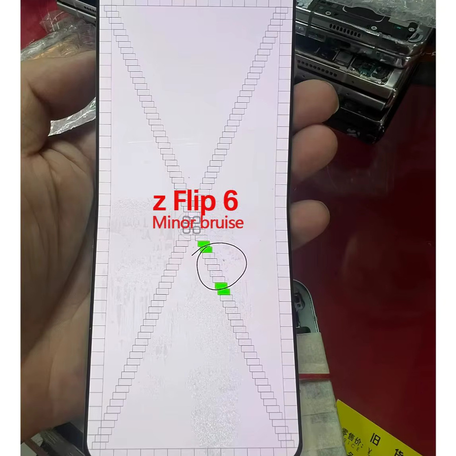 Samsung Z Flip 6 F741 F741B AMOLED Display-Bildschirm mit defektem LCD inklusive Touchscreen Digitizer-Einheit mit Rahmen in Weiß - Bild 1