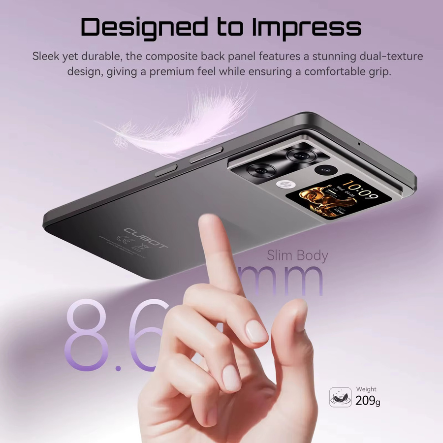 Cubot P90 Smartphone Android 15 Schwarz mit 256GB Speicher, 24GB RAM, 6,88 Zoll 120Hz Display, 64MP Kamera, 5100mAh Akku, NFC und Fingerabdrucksensor - Bild 5