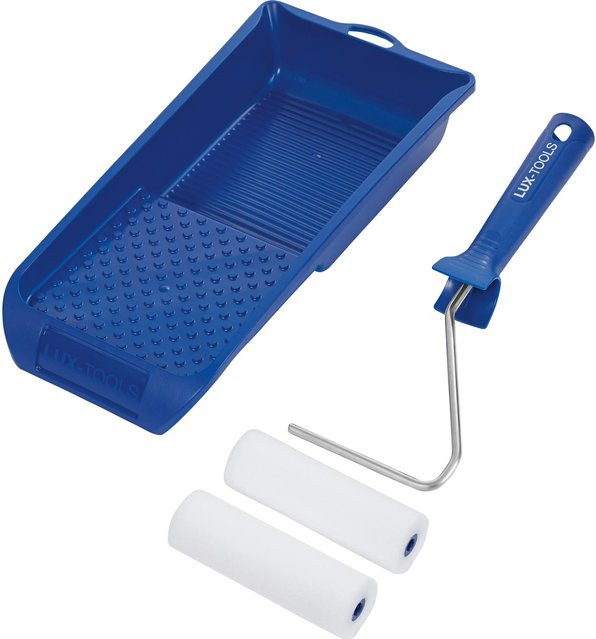 LUX-TOOLS 4-teiliges Lackier-Set mit Schaumstoffrolle und Lackierwanne in Blau - Bild 1