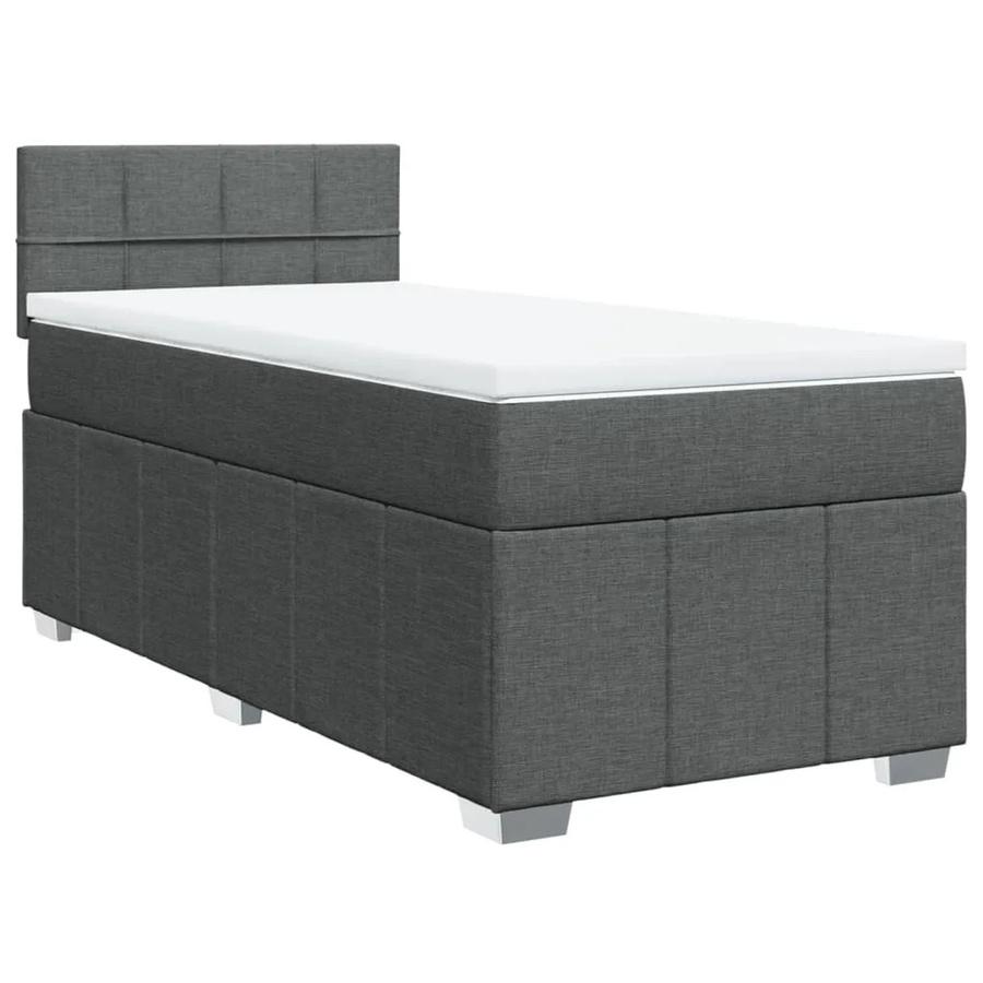 vidaXL Boxspringbett mit Matratze Dunkelgrau, Hybrid-Bett mit USB-Ladeport und Unterbettbeleuchtung, B/T: 80 x 200 cm - Bild 2