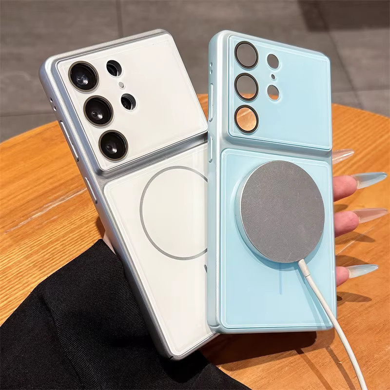 SUNWARD Magnetische Kristall-Acryl-Schutzhülle für Samsung Galaxy S26 S25 S24FE S23 Ultra Plus mit MagSafe und Stoßfestem Kameraschutz in Weiß - Bild 1