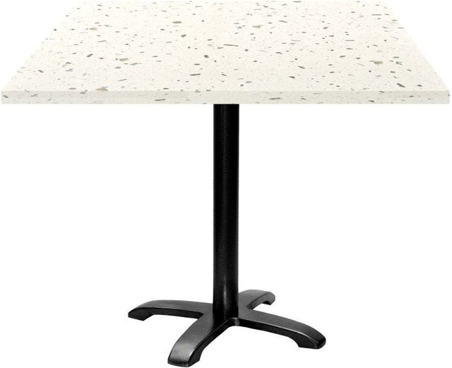 RestooTab Tisch Bazila quadratisch mit Terrazzo Platte und schwarzem Gestell, B/T/H: 90 x 90 x 74 cm - Bild 1