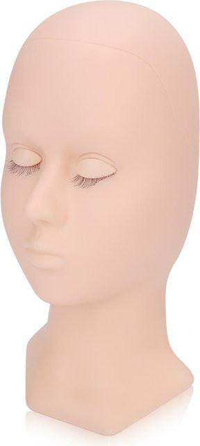 Koogeelife Übungskopf Wimpernverlängerung, Silikon, beige - Bild 1