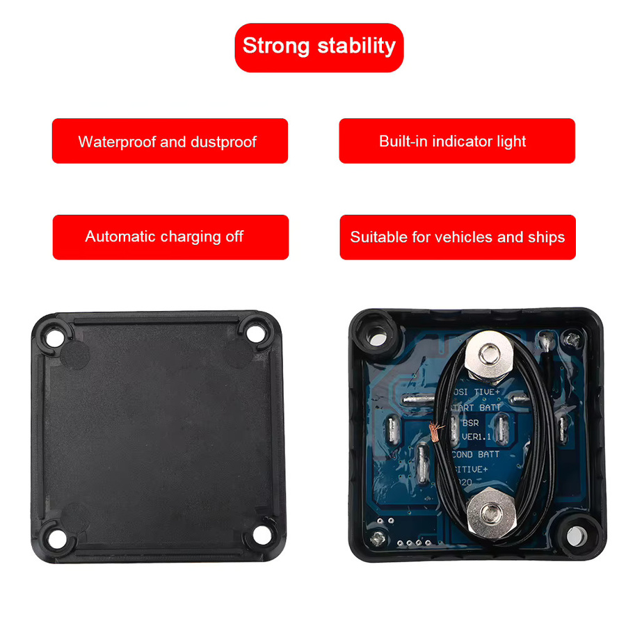 Auto Smart Battery Isolator Relais VSR für Wohnmobil-Autozubehör, Spannungsempfindliche Geteilte Ladung, Schwarz - Bild 5