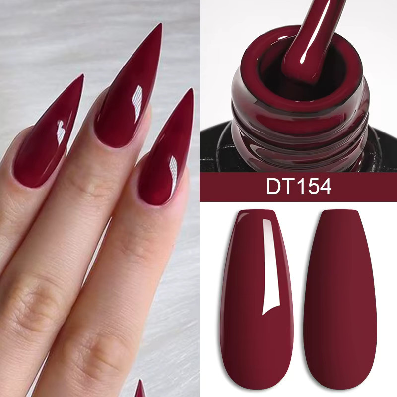 MEET ACROSS Gel-Nagellack-Set, Rotbraun, Glänzend, 2-teilig - Bild 3