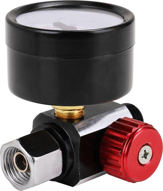 TOMTOP JMS Mini Inline Luftfilter mit Manometer und Sprühluftregler 1/4 Zoll in Schwarz - Bild 1