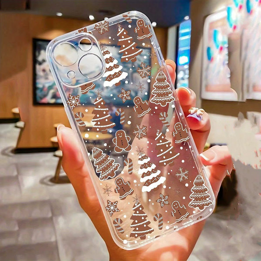 Transparente TPU-Handyhülle mit rotem Weihnachts-Lebkuchenmann-Muster für iPhone 17 16 15 14 13 12 11 Pro Max Plus Mini und XS XR X - Bild 2