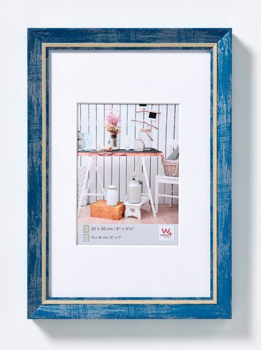 Walther Design Bilderrahmen Chalet in Blau aus Kunststoff, Breite: 42,5 cm, Höhe: 52,5 cm - Bild 1