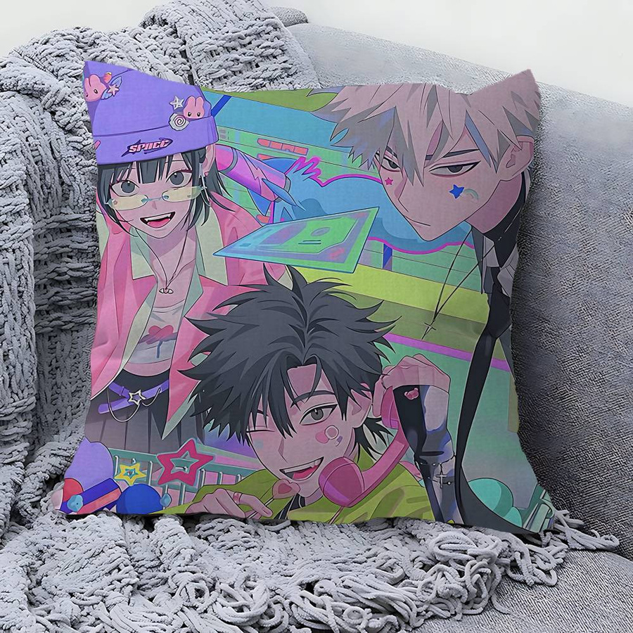Dekorativer Anime Kissenbezug Link Click in Multicolor, Superweicher Peach Skin Kissenbezug für Bettwäsche und Heimdekoration, B/H: 18 x 18 cm - Bild 3