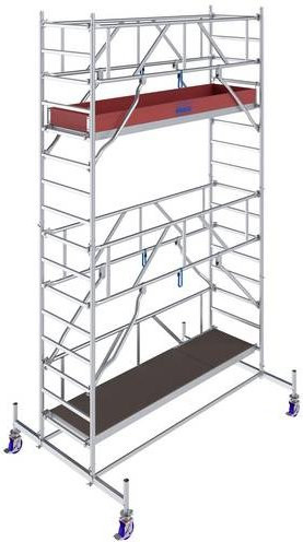 Krause Rollgerüst Aluminium Serie 10 Silber, Arbeitshöhe: 5,40 m, B: 75,0 cm, L: 250,0 cm, H: 540,0 cm - Bild 1