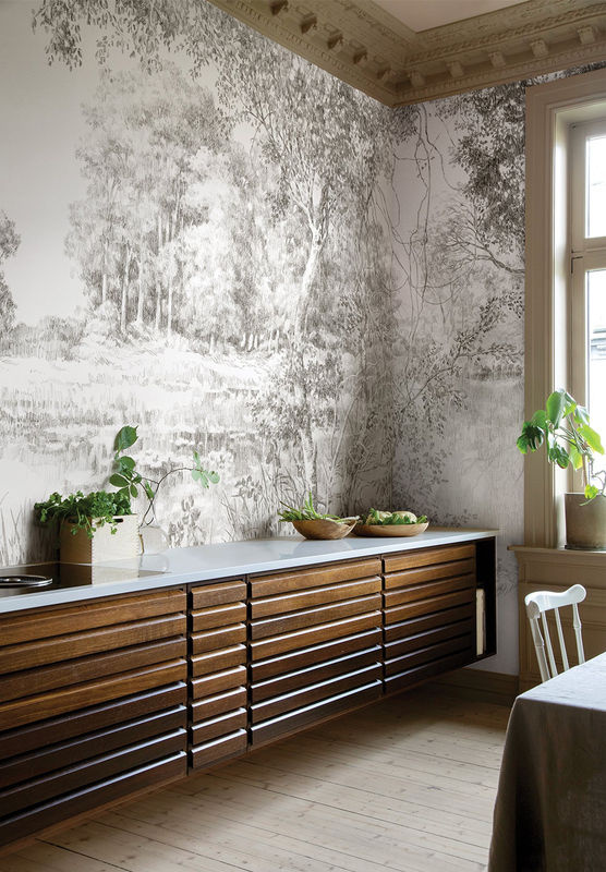 Isidore Leroy Mural Promenade Cimaise Tapete in Grau aus Vlies - Bild 2