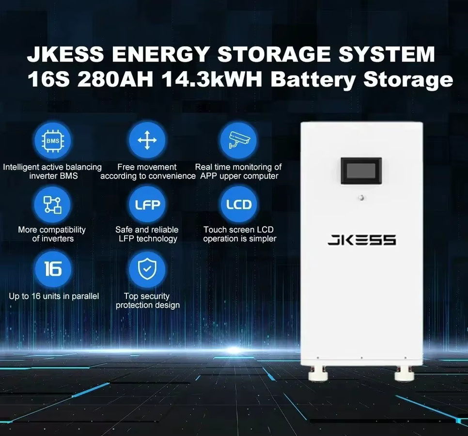 JKESS LiFePo4 Batterie DIY-Kit Energiespeichersystem 15kWh 51.2V 314Ah mit JKBMS PB2A16S20P und LCD-Display - Bild 2