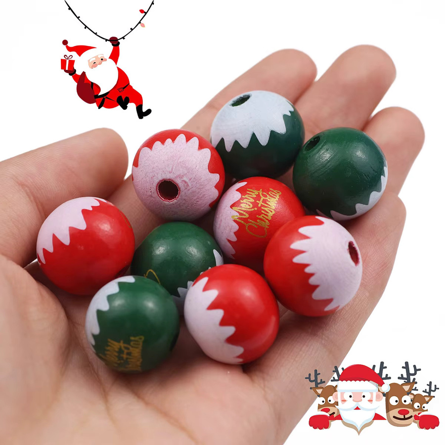 JHNBY Perlenschnüre Holzperlen, Multi-Color, 20mm, Unisex - Bild 5