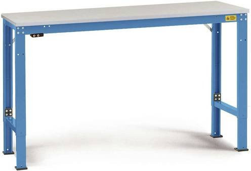 Manuflex LU7126.5012 ESD Universal Arbeitstisch mit Kunststoffplatte in Blau, höhenverstellbar, B/T/H: 200 x 100 x 72,8-102,8 cm - Bild 1