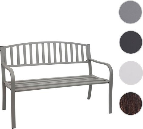 MVG Gartenbank MVG-F43 aus pulverbeschichtetem Stahl, 2-Sitzer mit Armlehnen, grau, B/H/T: 128 x 87 x 58 cm - Bild 1