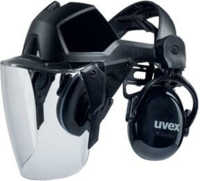 Uvex Pheos Faceguard Gesichtsschutz mit Gehörschutz, farblos transparent, UV400 Polycarbonat - Bild 1
