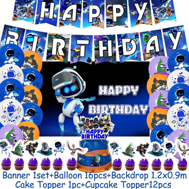Potdemiel Cartoon Roboten Kindergeburtstag Party Dekoration Zubehör, Becher, Teller, Luftballon, Tischdecke, Banner, Fotografie Hintergrund Requisite - Bild 1