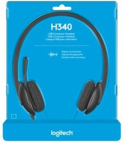 Logitech H340 USB On-Ear Stereo Headset mit Mikrofon-Rauschunterdrückung in Schwarz, B: 173 mm, T: 65 mm, H: 210 mm - Bild 3