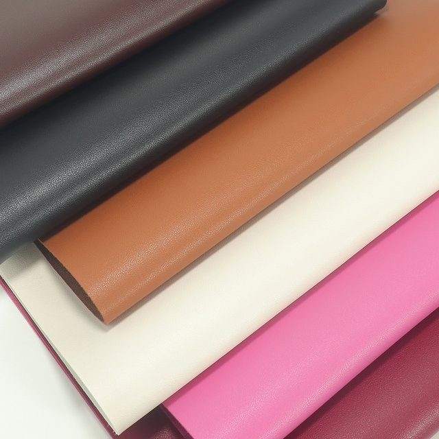 Nappa-Texturiertes PU-Rollengewebe aus synthetischem Leder in Weiß und Multicolour für DIY-Projekte, Breite: 33 cm, Länge: 60 cm - Bild 1