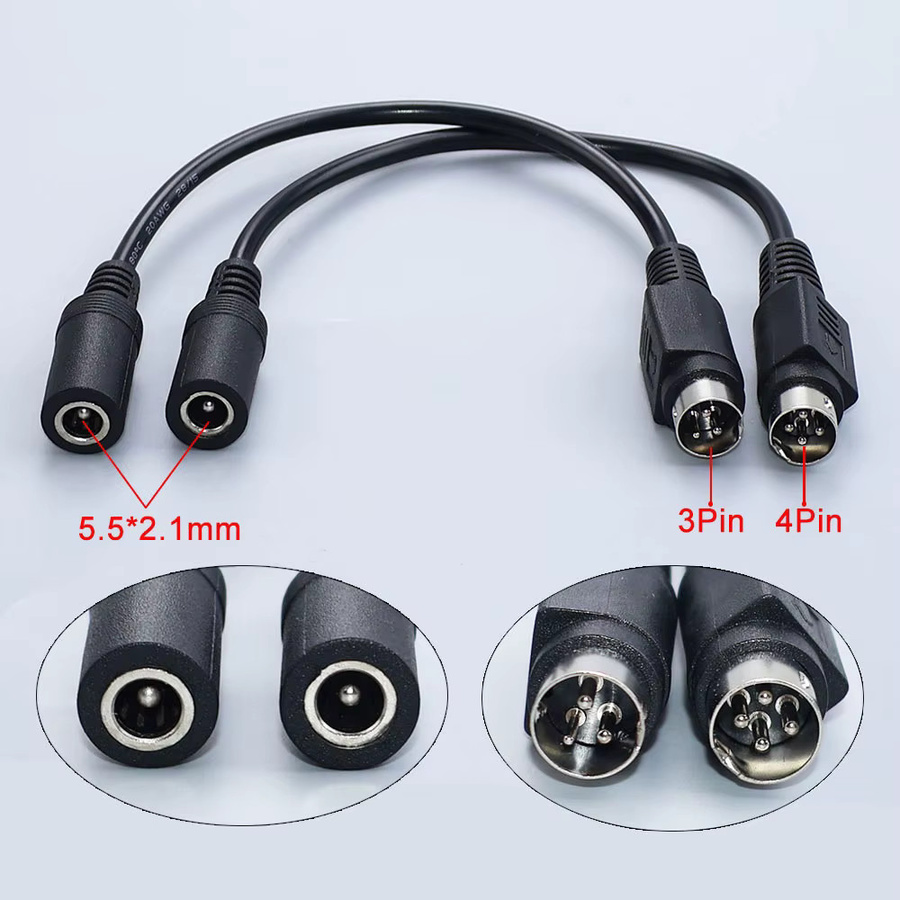 JCD DC-Stromadapter Anschlusskabel Kycon Power DIN-Stecker Buchse 5,5 x 2,1 mm in Schwarz - Bild 1