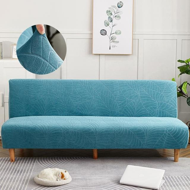 Lellen Jacquard Sofa-Bettbezug in Blau, elastischer Stretch-Sofabezug aus Polyester für Wohnzimmer und Hotel, Größe 155-185 cm - Bild 1