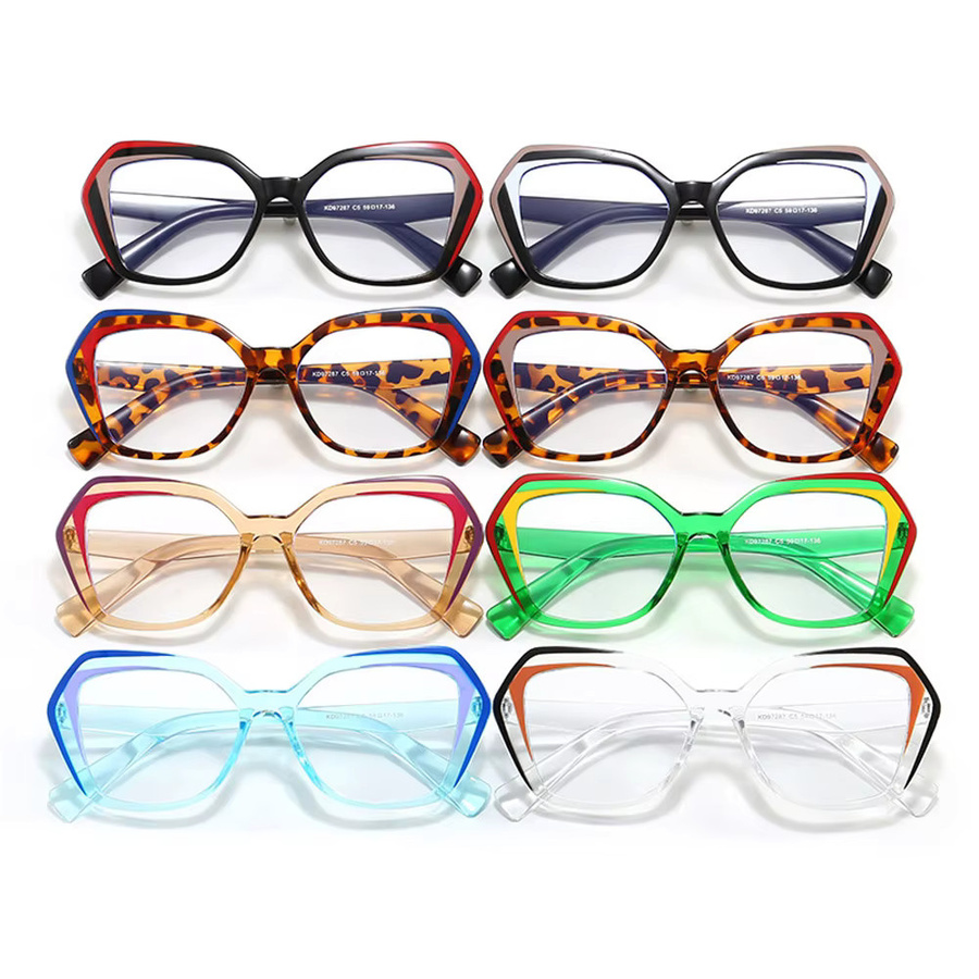 Salutami Korrektionsbrille Damen, Hexagonal, Vollrand, Schwarz, Kunststoff - Bild 3
