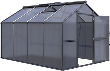 KGT Gewächshaus Novum IV in Anthrazit mit Satteldach, 11,1 m², Kombination aus Sicherheitsglas und Polycarbonat - Bild 4