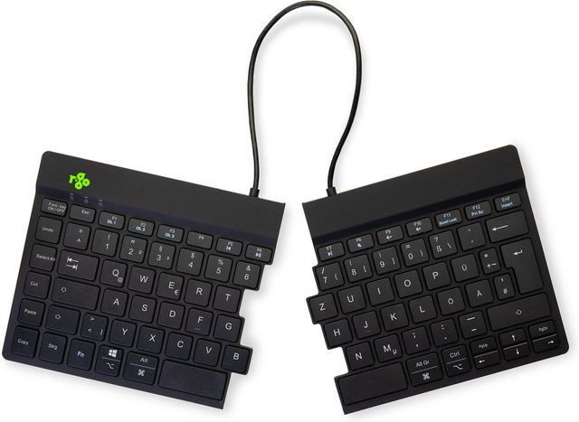 Ergonomische R-Go Split Break Tastatur, kabellos via Bluetooth oder USB, QWERTZ, schwarz - Bild 3