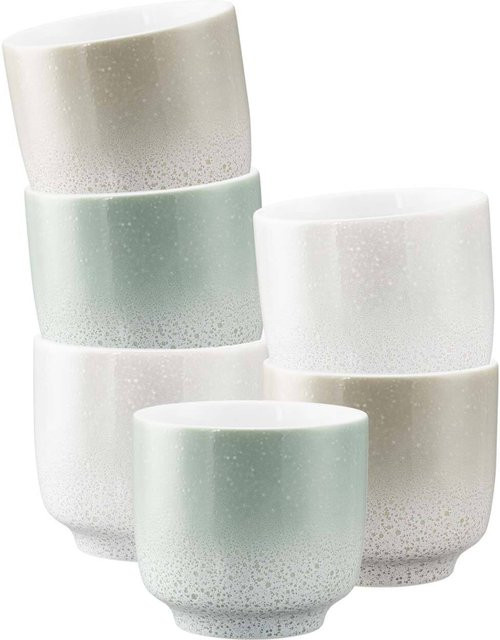 Seltmann Weiden Cappuccinotassen Sento Home ohne Henkel, Weiß, 6er Set, 300 ml pro Tasse - Bild 1