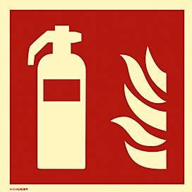 moedel Brandschutzschild Feuerlöscher nach ISO 7010 F001, langnachleuchtender Kunststoff, Rot, B: 14,8 cm, H: 14,8 cm - Bild 1