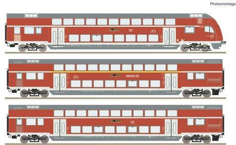 Roco H0 3-tlg. Set Doppelstockwagen