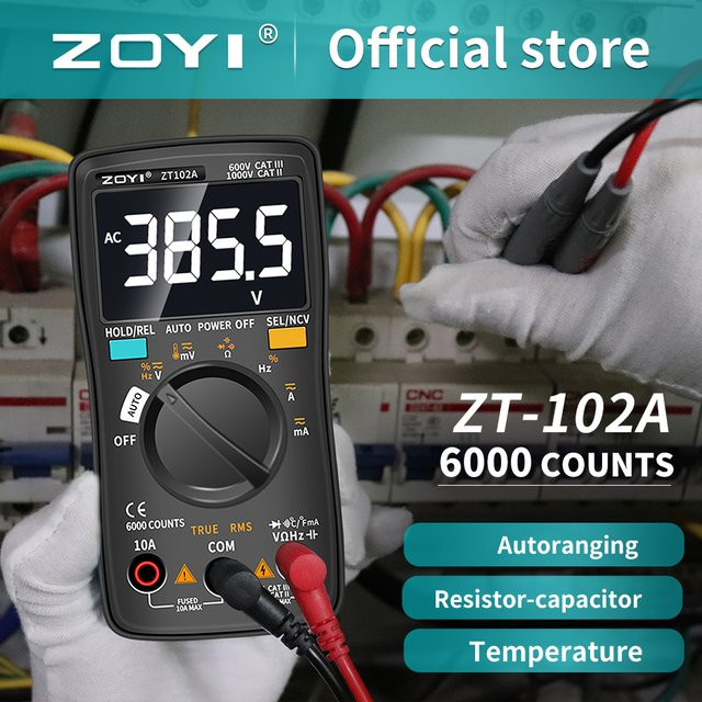 ZOYI Digitalmultimeter ZT98 ZT100 ZT101 ZT102 mit Hintergrundbeleuchtung für Spannung, Strom, Widerstand und Frequenz - Bild 1