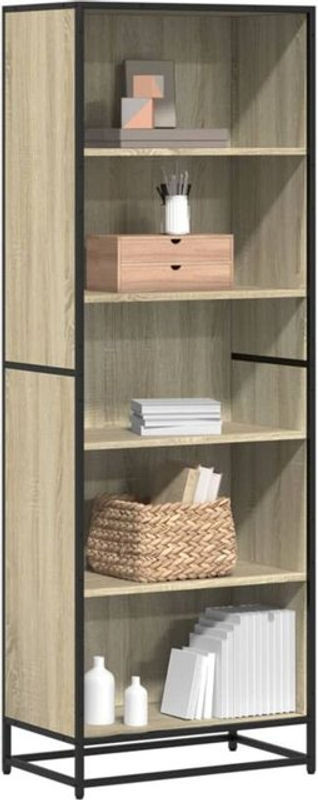 Bücherregal Vidaxl in Eiche Natur und Braun im Industrial Design aus Holz und Metall, B/T/H: 60 x 35 x 170,5 cm - Bild 1